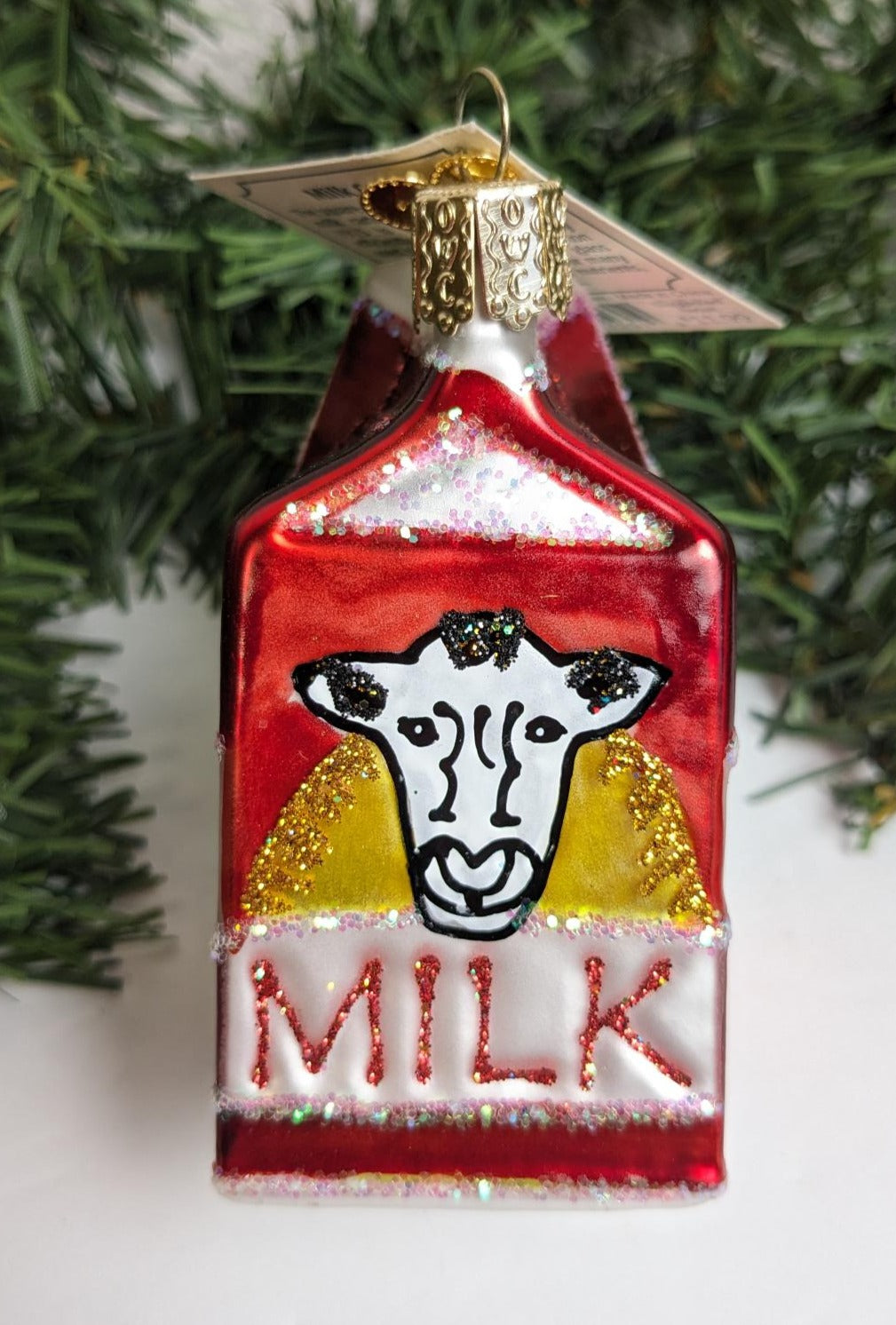 Milk Carton Retired Old World Christmas Ornament