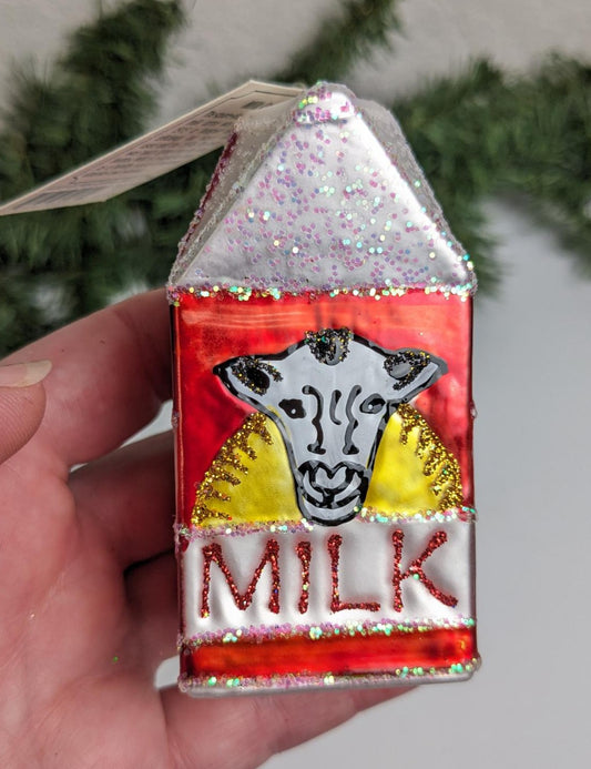Milk Carton Retired Old World Christmas Ornament
