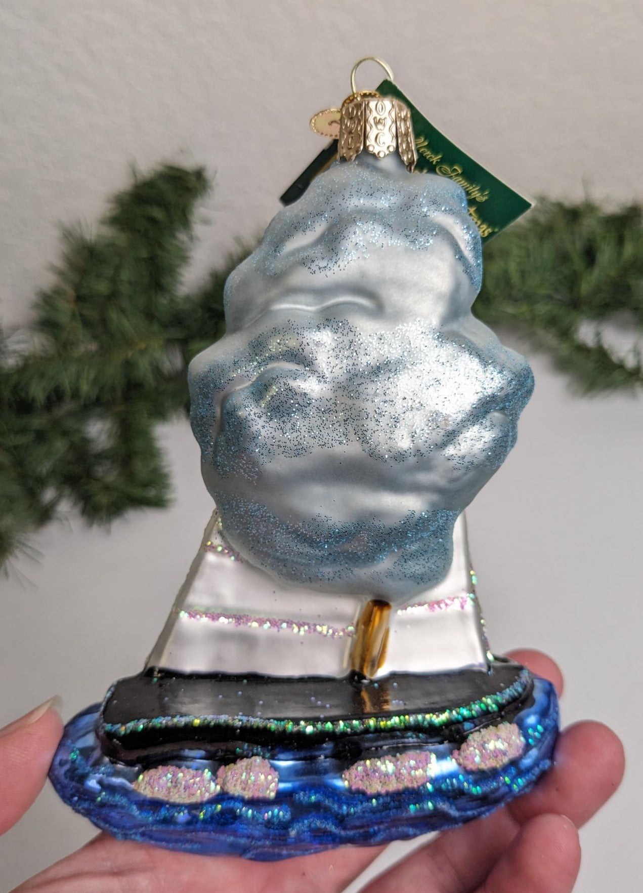 Racing Sailboat Blown Glass Tree Ornament by Old World Christmas