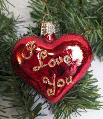 I Love You Old World Christmas Heart Ornament