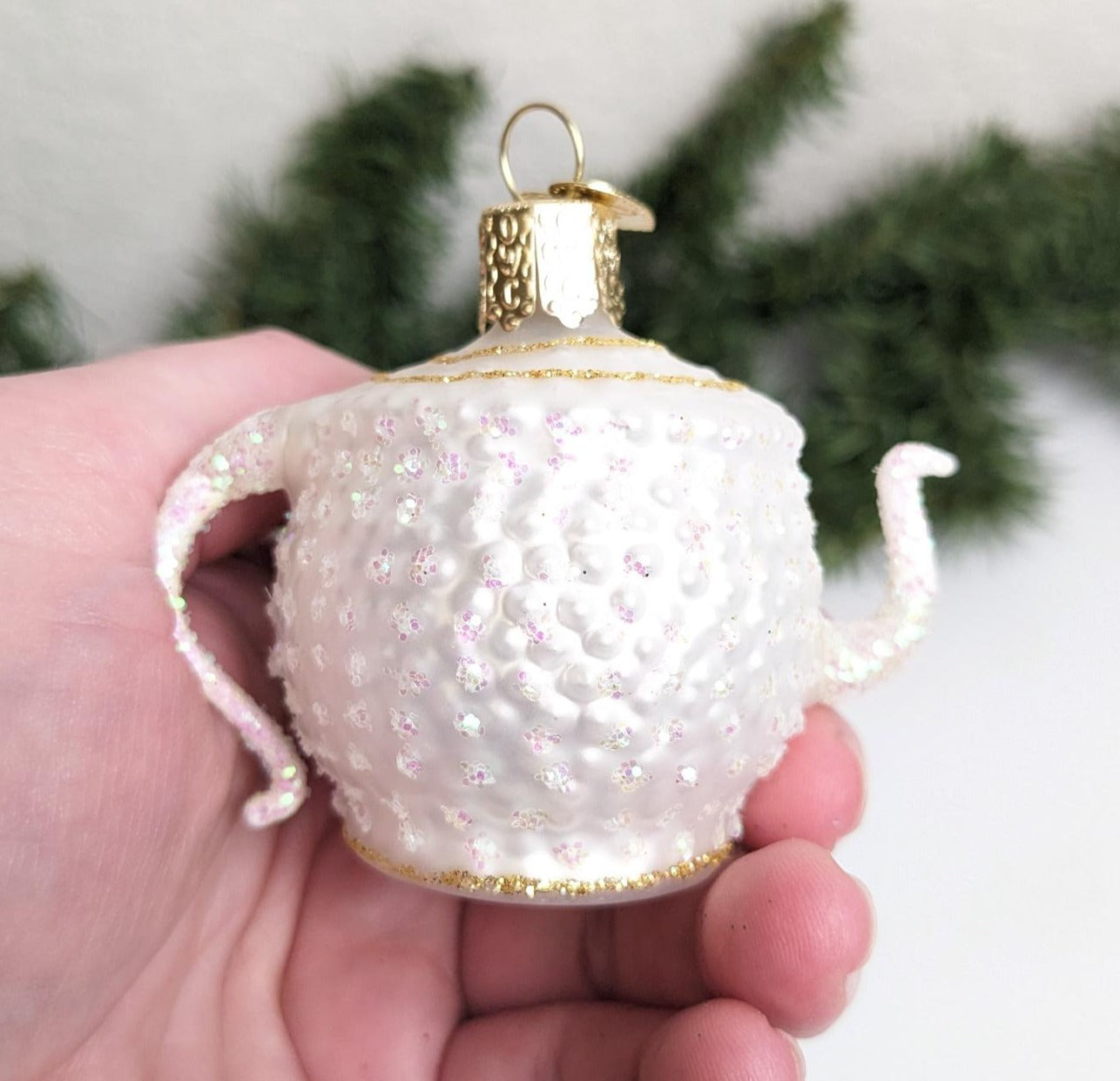 Fancy Teapot Old World Christmas Ornament