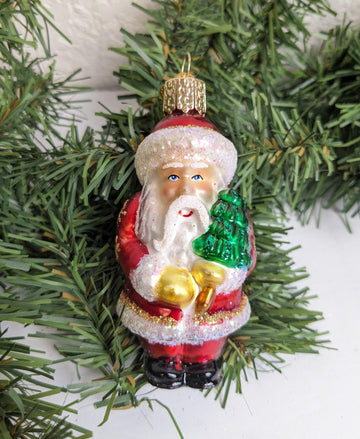 Santa with Tree Old World Christmas Ornament, Brides Collection