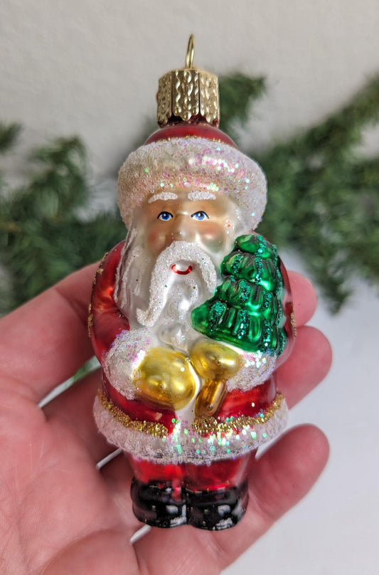 Santa with Tree Old World Christmas Ornament, Brides Collection