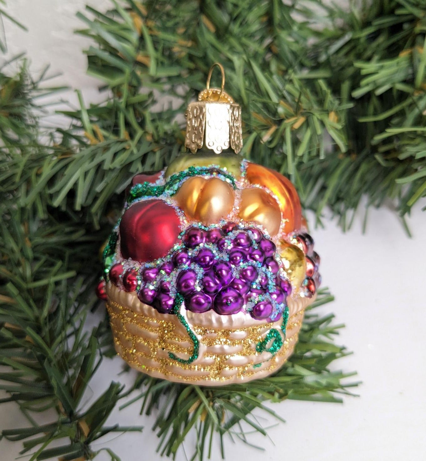 Fancy Fruit Basket Old World Christmas Ornament, Brides Collection