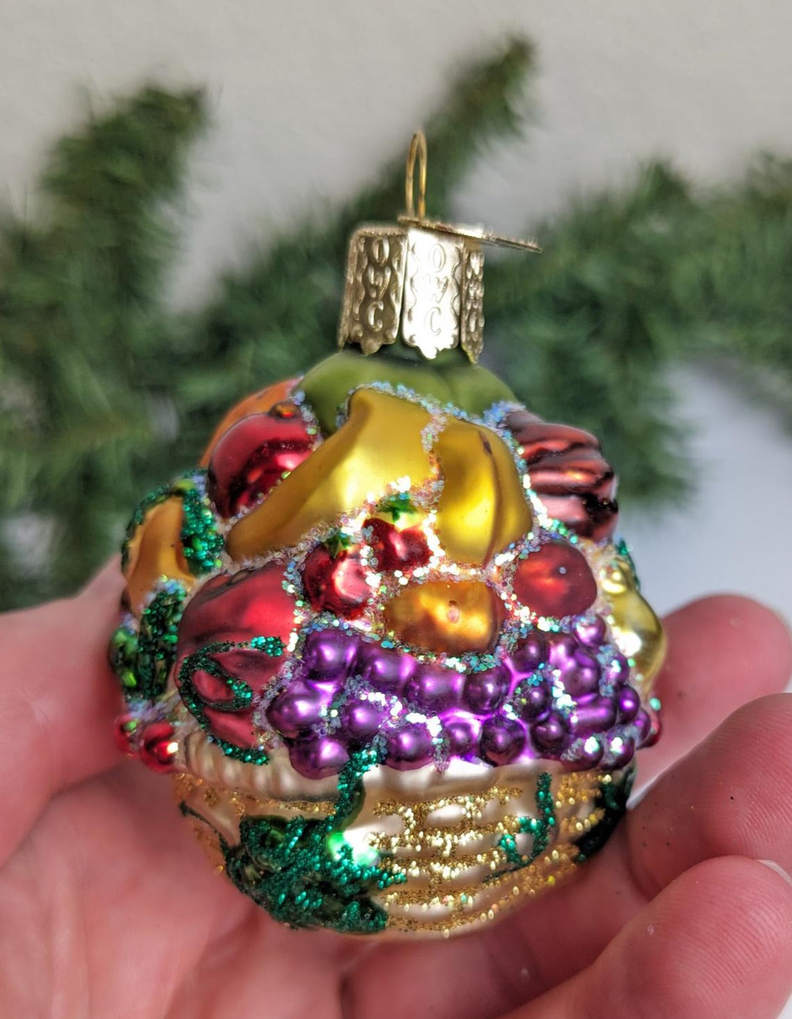 Fancy Fruit Basket Old World Christmas Ornament, Brides Collection