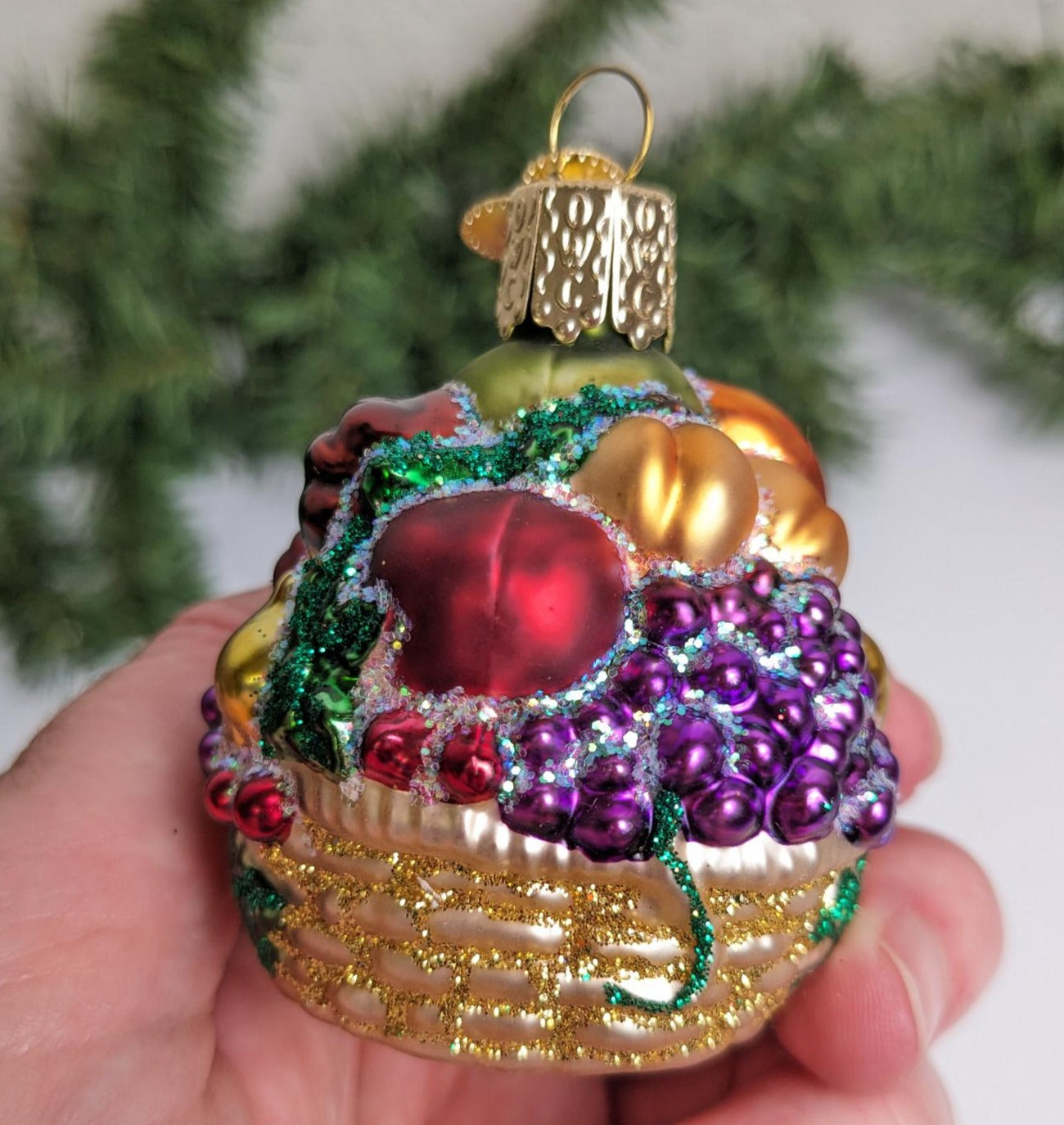 Fancy Fruit Basket Old World Christmas Ornament, Brides Collection