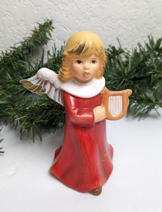 Vintage Goebel Christmas Angel with Lyre Figurine, Made in West Germany