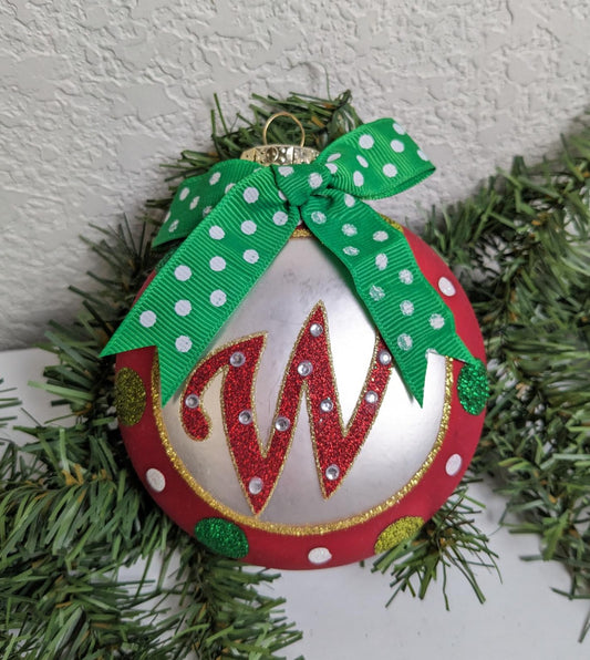 Monogram W Christmas Ornament