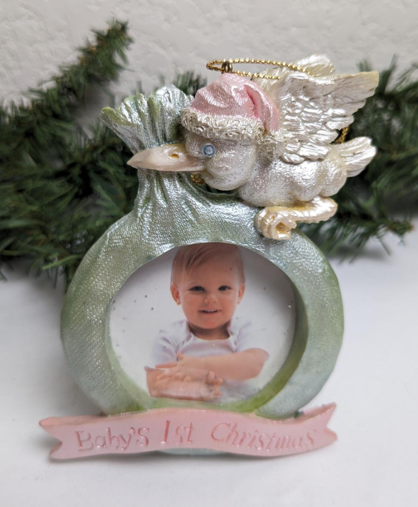 Baby's 1st Christmas House of Lloyd Picture Frame Ornament