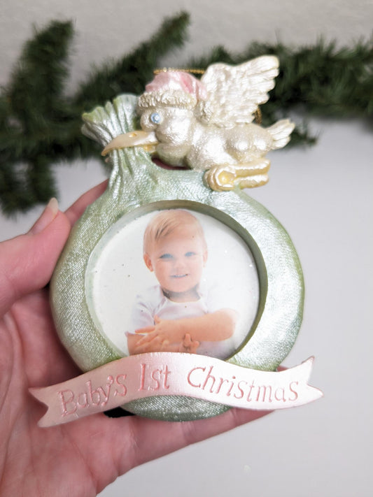 Baby's 1st Christmas House of Lloyd Picture Frame Ornament