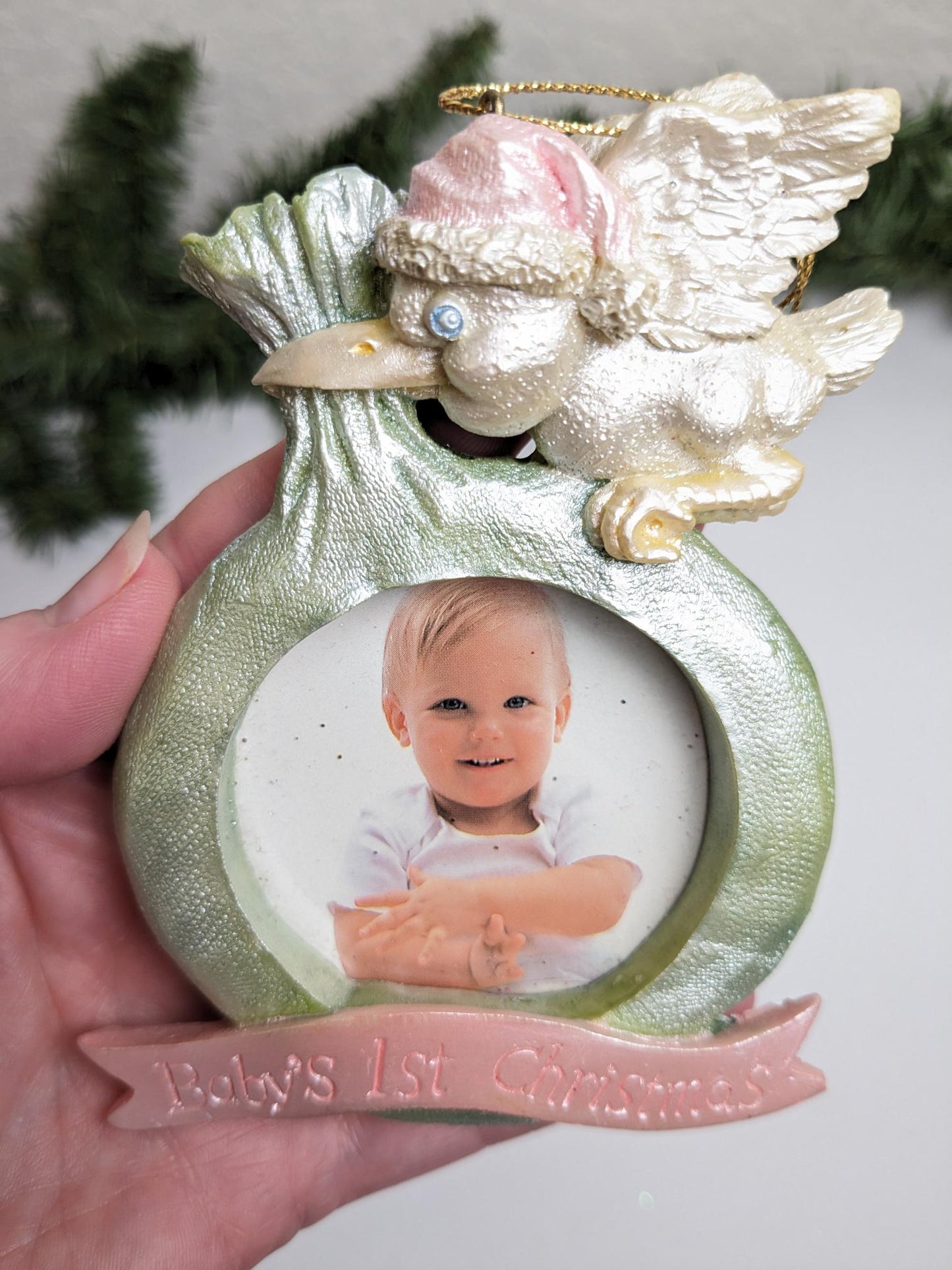 Baby's 1st Christmas House of Lloyd Picture Frame Ornament