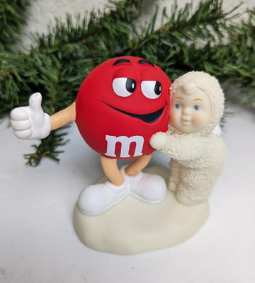 Snowbabies and M&M's 'Red is my Favorite Color' Dept 56 Figurine 2004