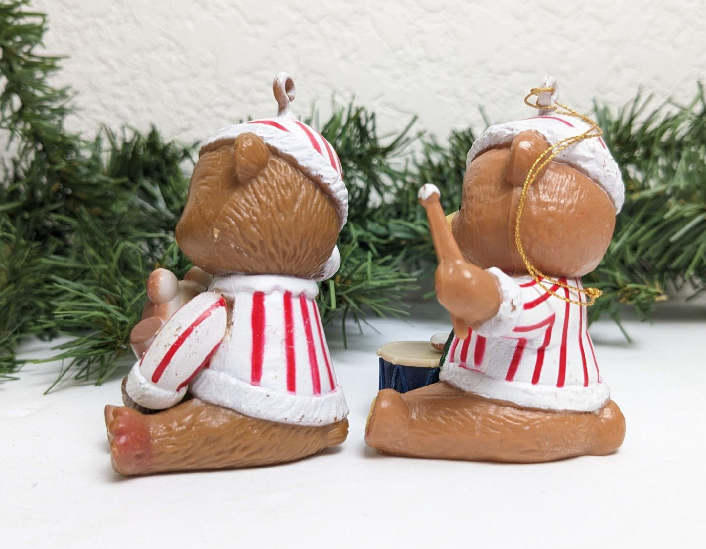 Vintage Teddy Bear Christmas Ornaments Made in Hong Kong