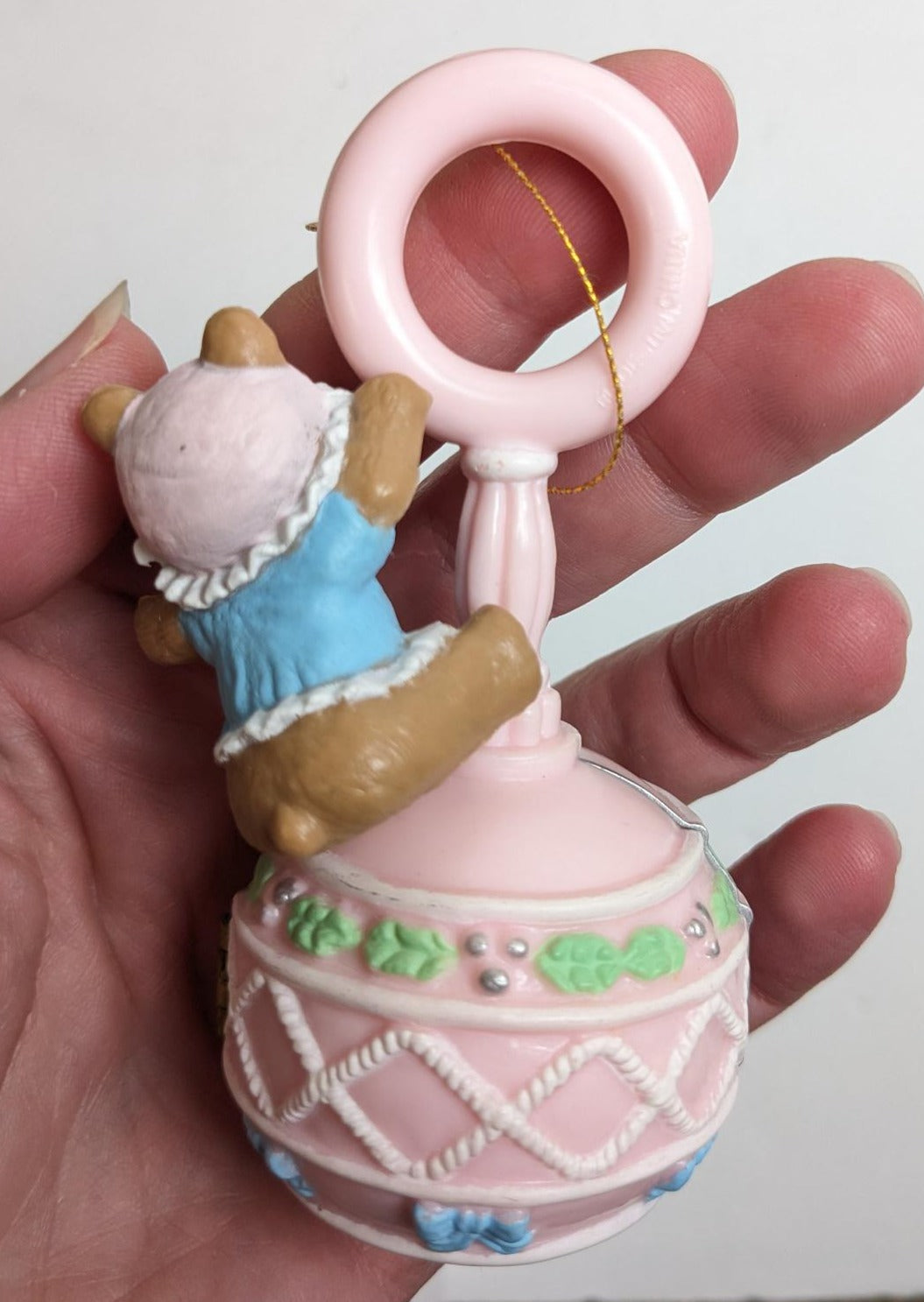 Baby's First Christmas Pink Rattle Ornament