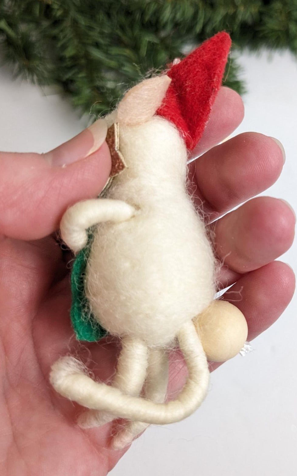 Vintage Felt Mice Christmas Ornament, Set of 2