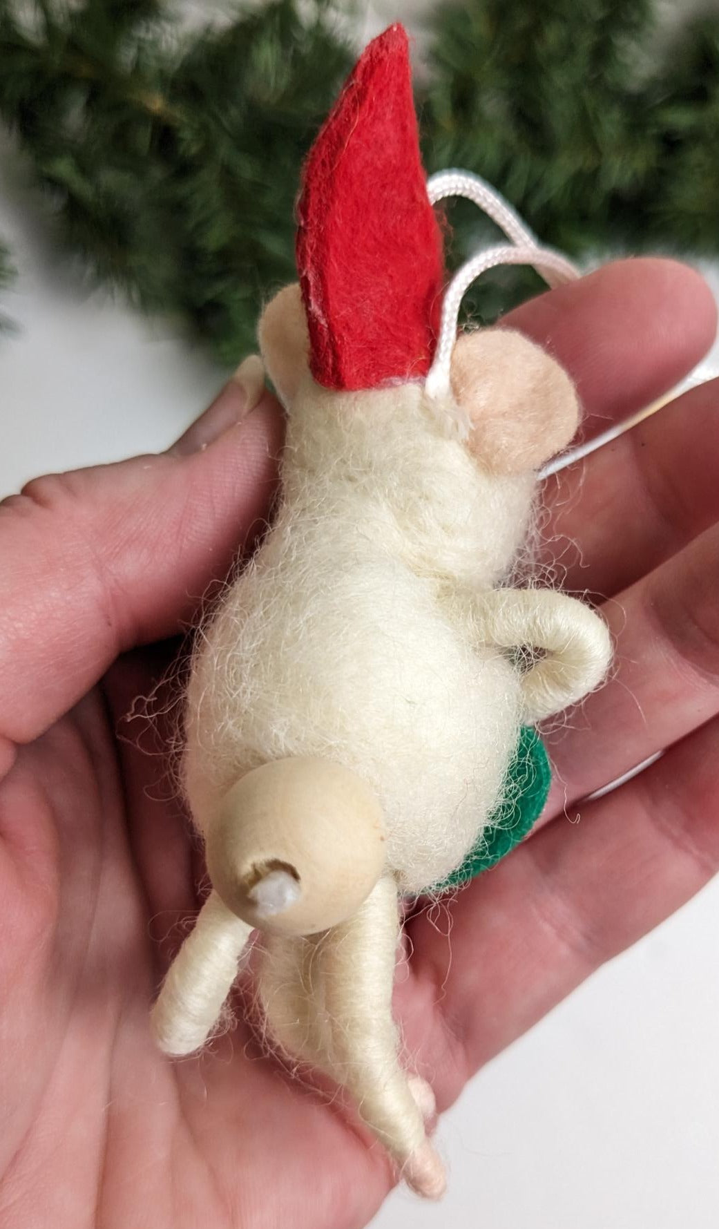 Vintage Felt Mice Christmas Ornament, Set of 2