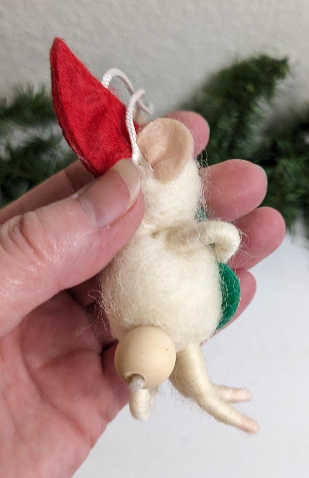 Vintage Felt Mice Christmas Ornament, Set of 2