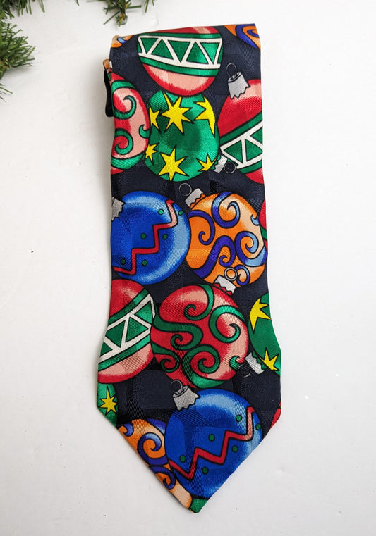 Men's Silk Christmas Ornament Necktie