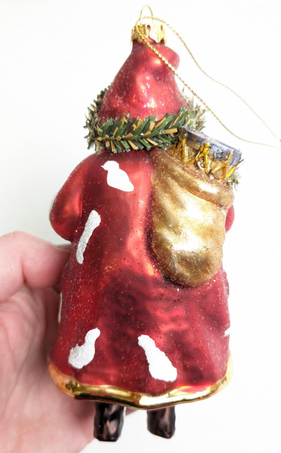 Santa Claus Glass Christmas Ornament