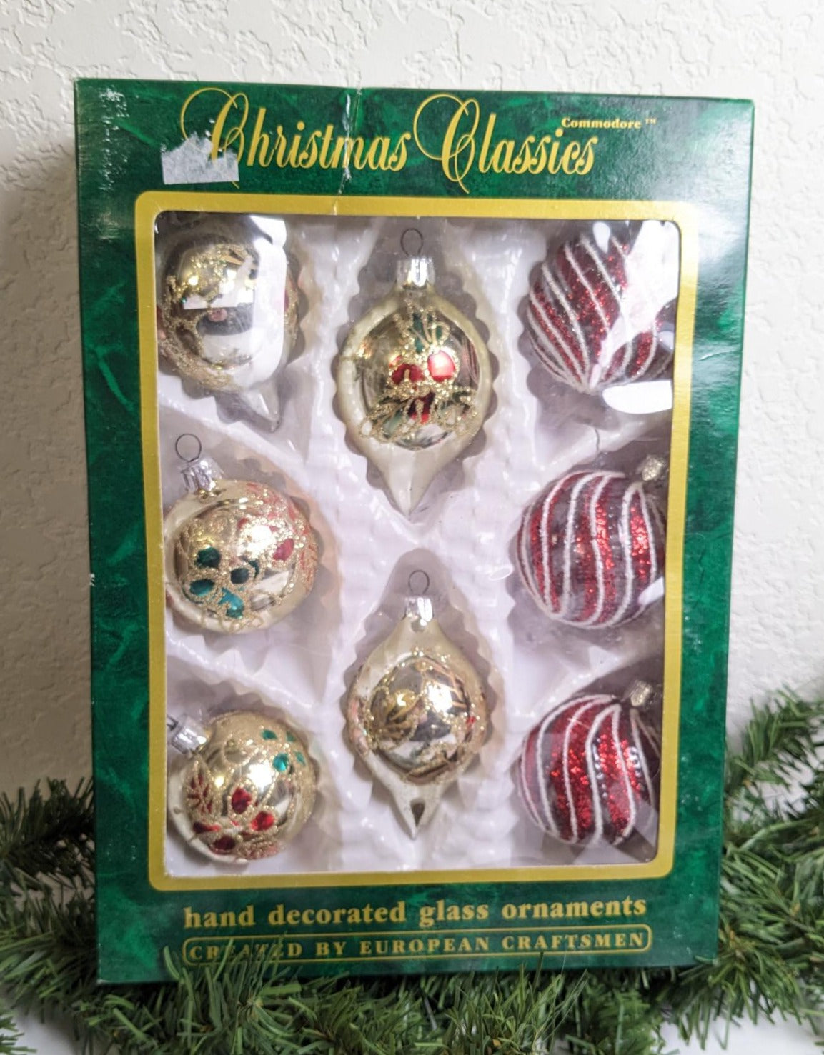 Vintage Glass Christmas Ornament Set