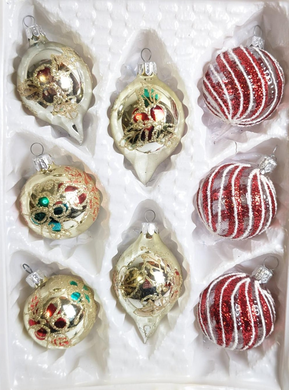 Vintage Glass Christmas Ornament Set