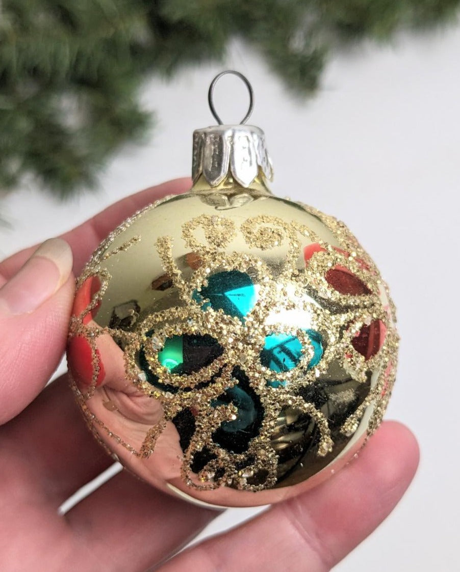 Vintage Glass Christmas Ornament Set