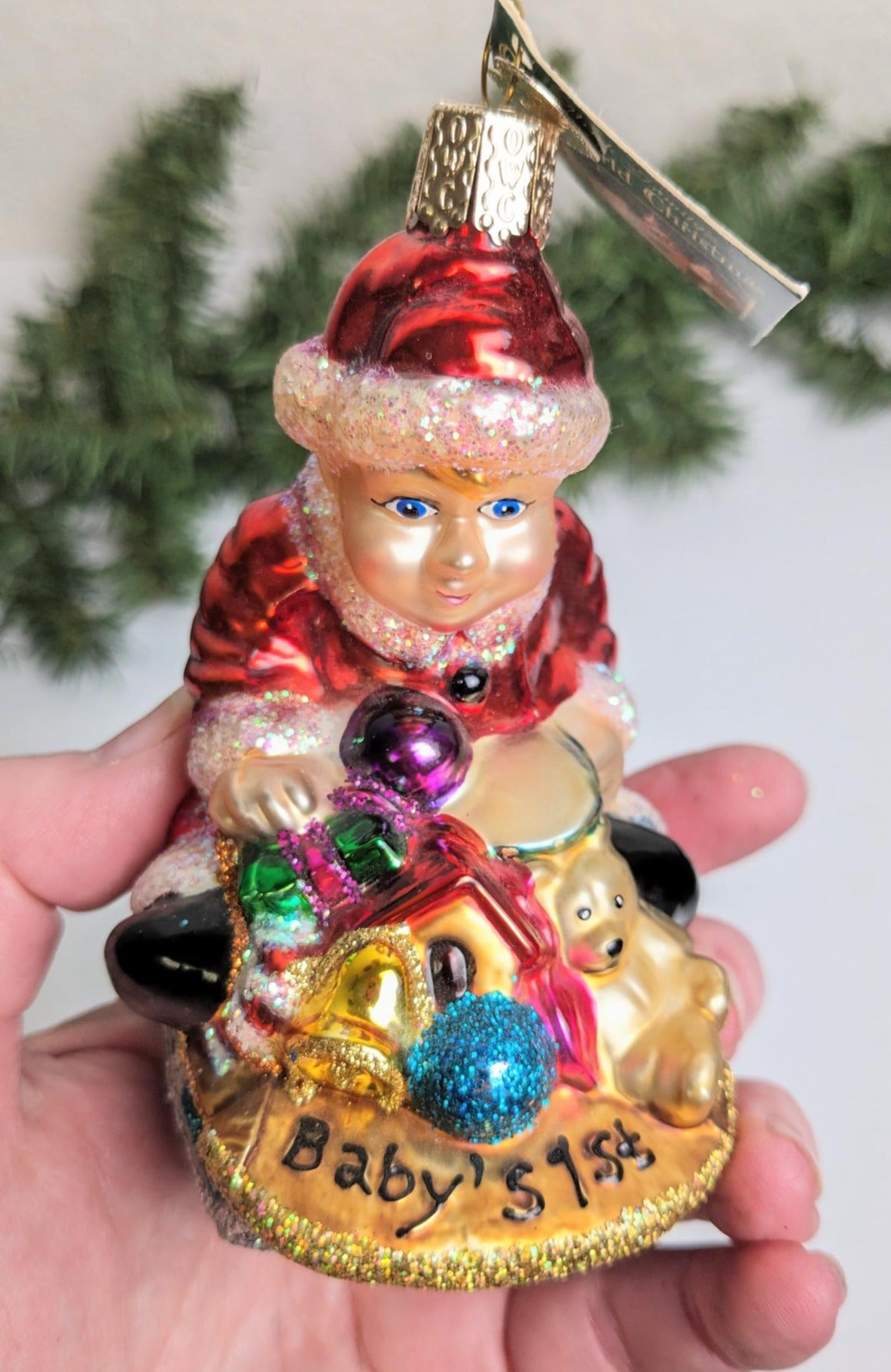 Santa Baby RETIRED Baby's First Christmas Old World Christmas Ornament