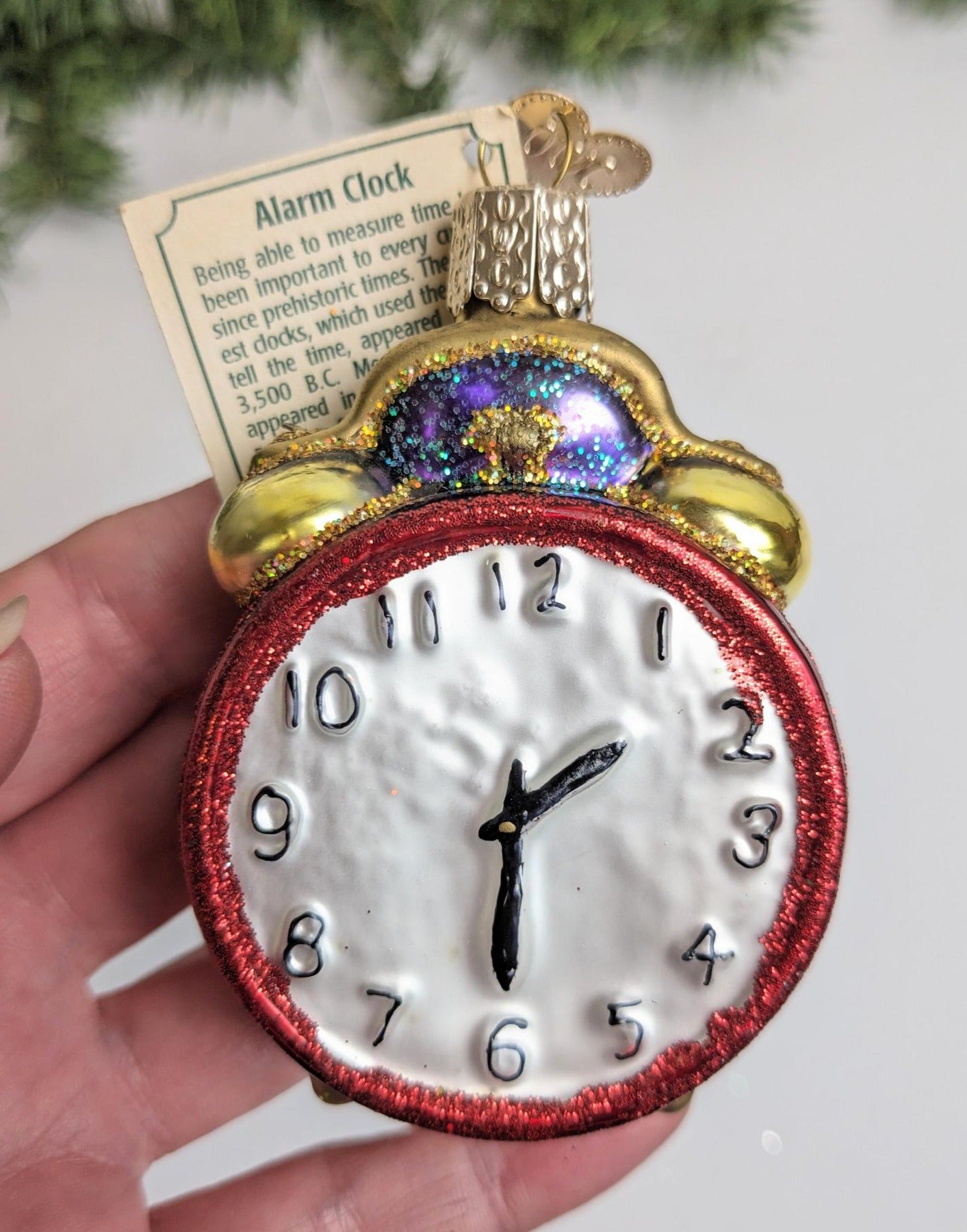 Alarm Clock Retired Old World Christmas Ornament