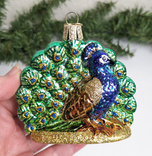 Proud Peacock Old World Christmas Ornament
