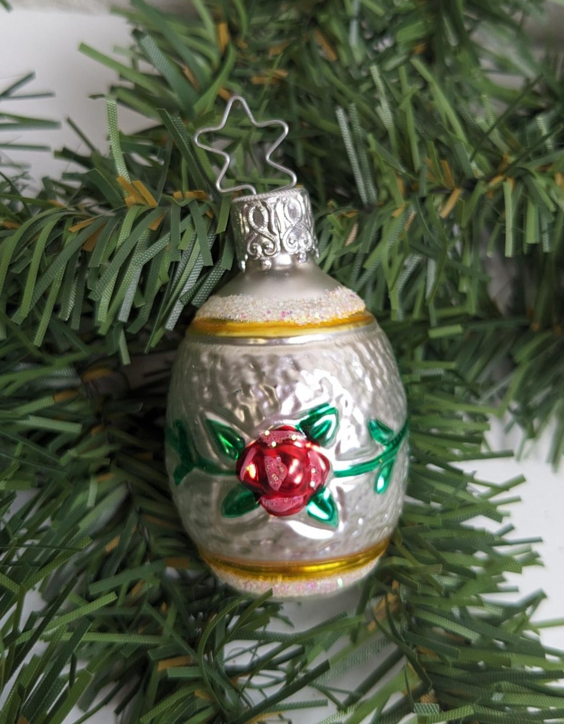 Flower Barrel Inge Glas Retired Old World Christmas Ornament