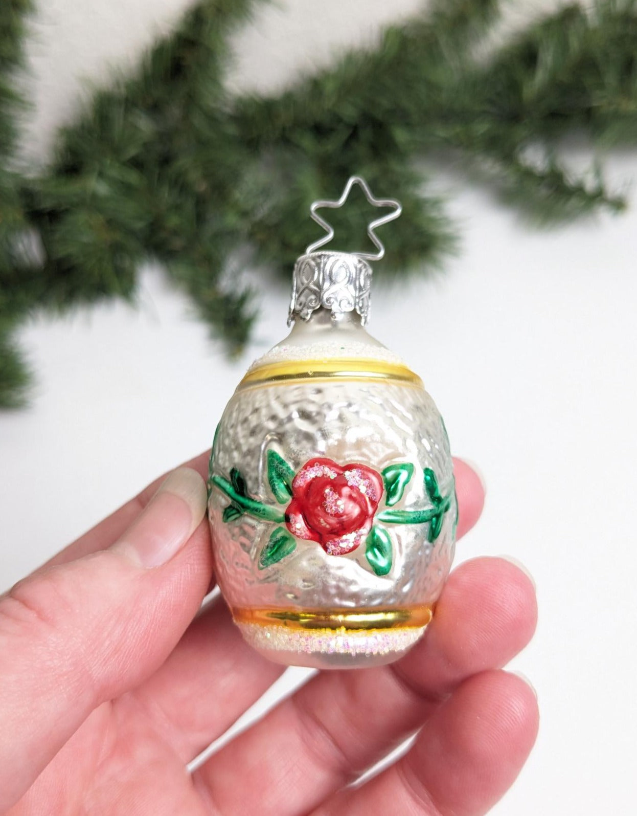 Flower Barrel Inge Glas Retired Old World Christmas Ornament