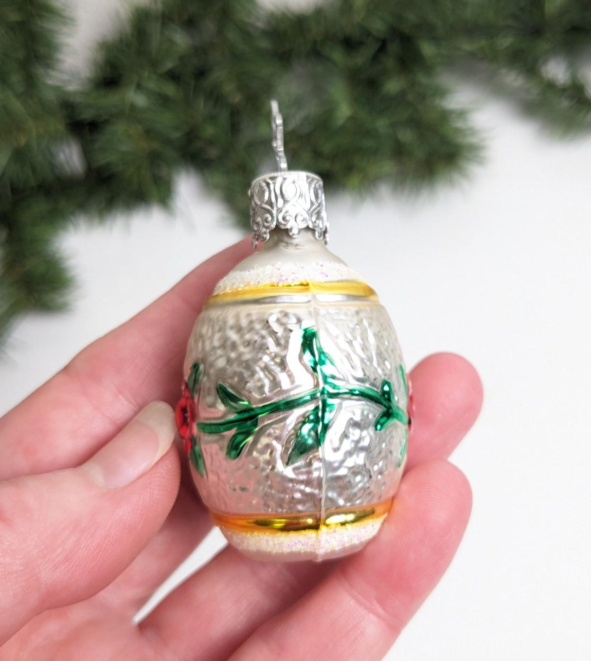 Flower Barrel Inge Glas Retired Old World Christmas Ornament