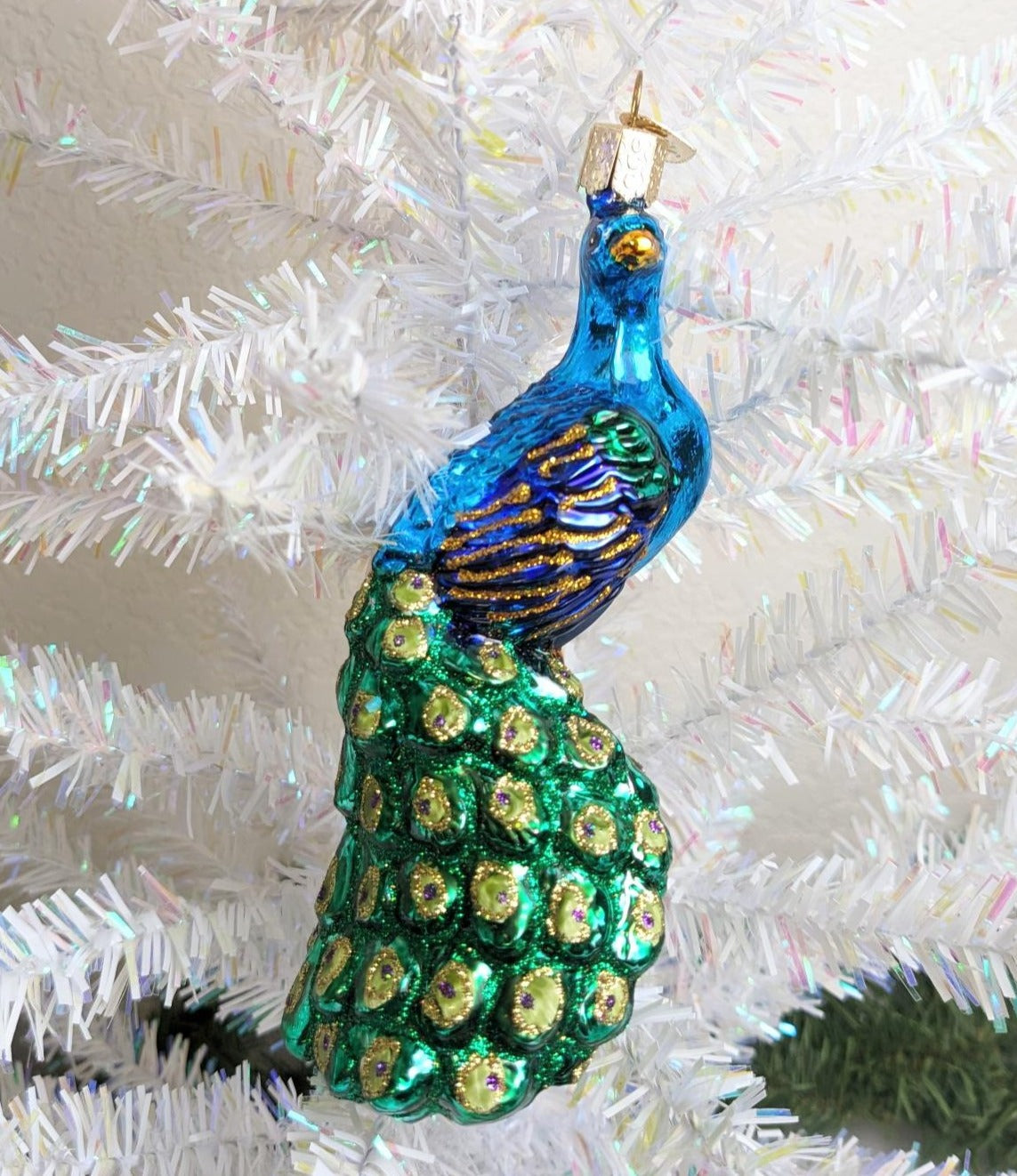 Peacock Retired Old World Christmas Ornament