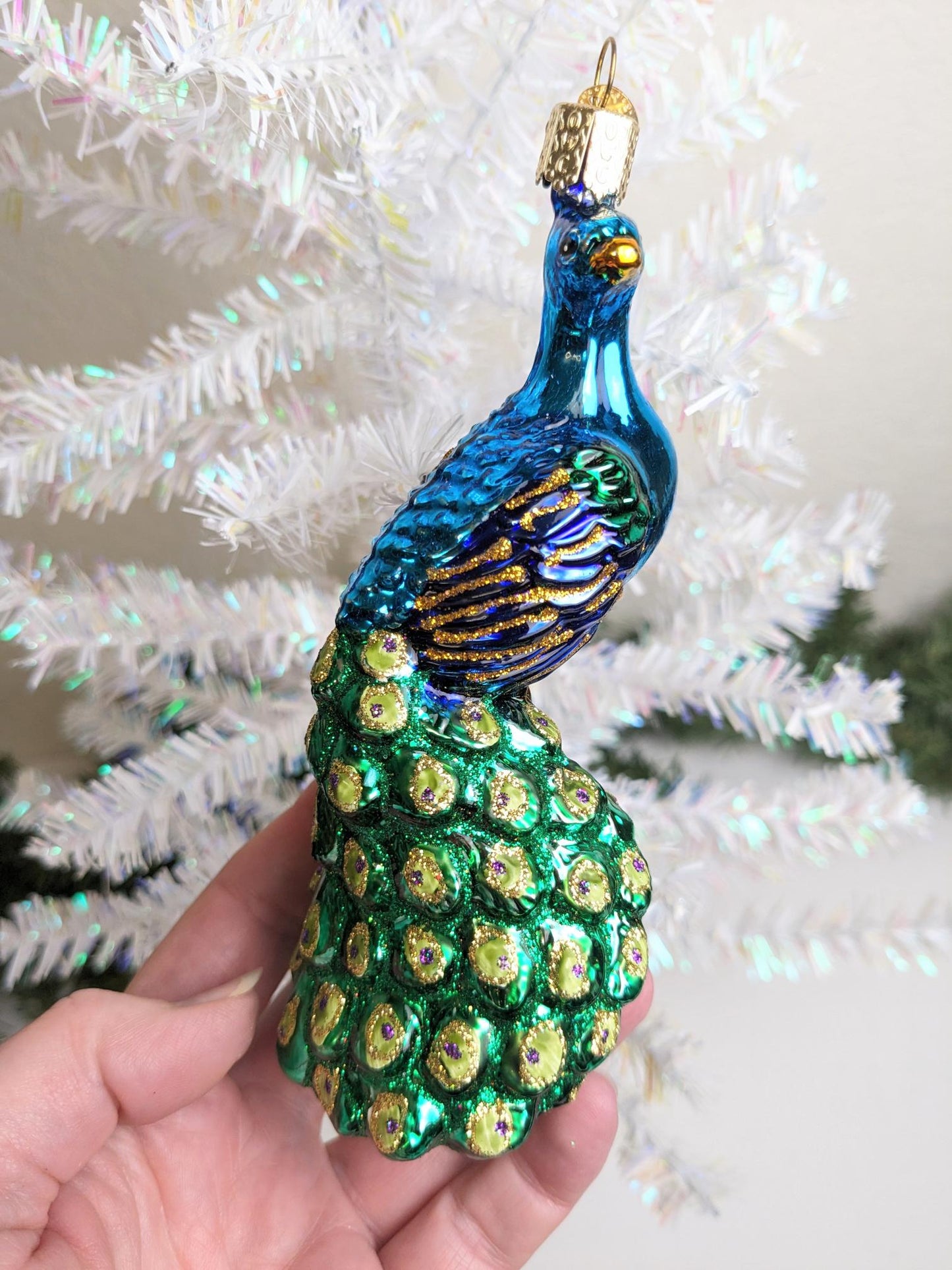 Peacock Retired Old World Christmas Ornament