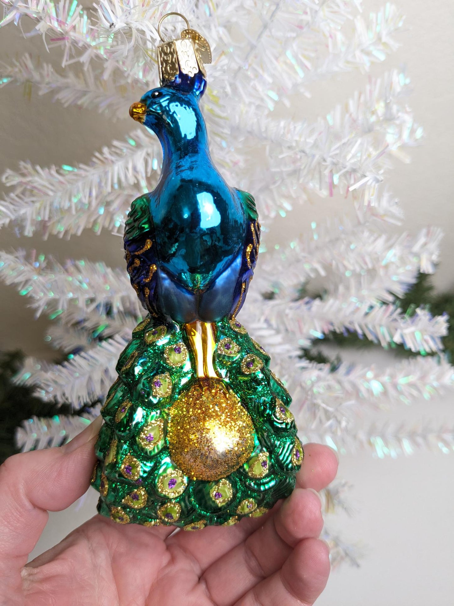 Peacock Retired Old World Christmas Ornament