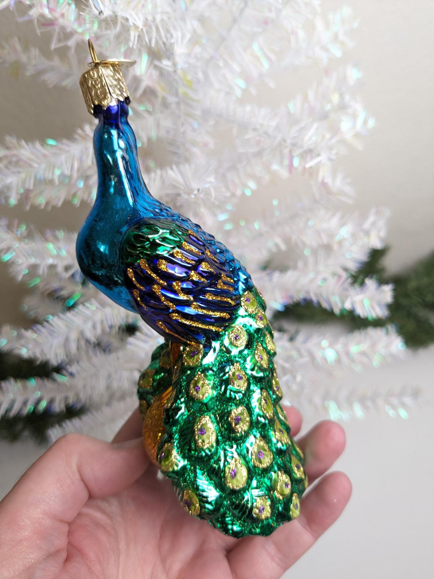 Peacock Retired Old World Christmas Ornament