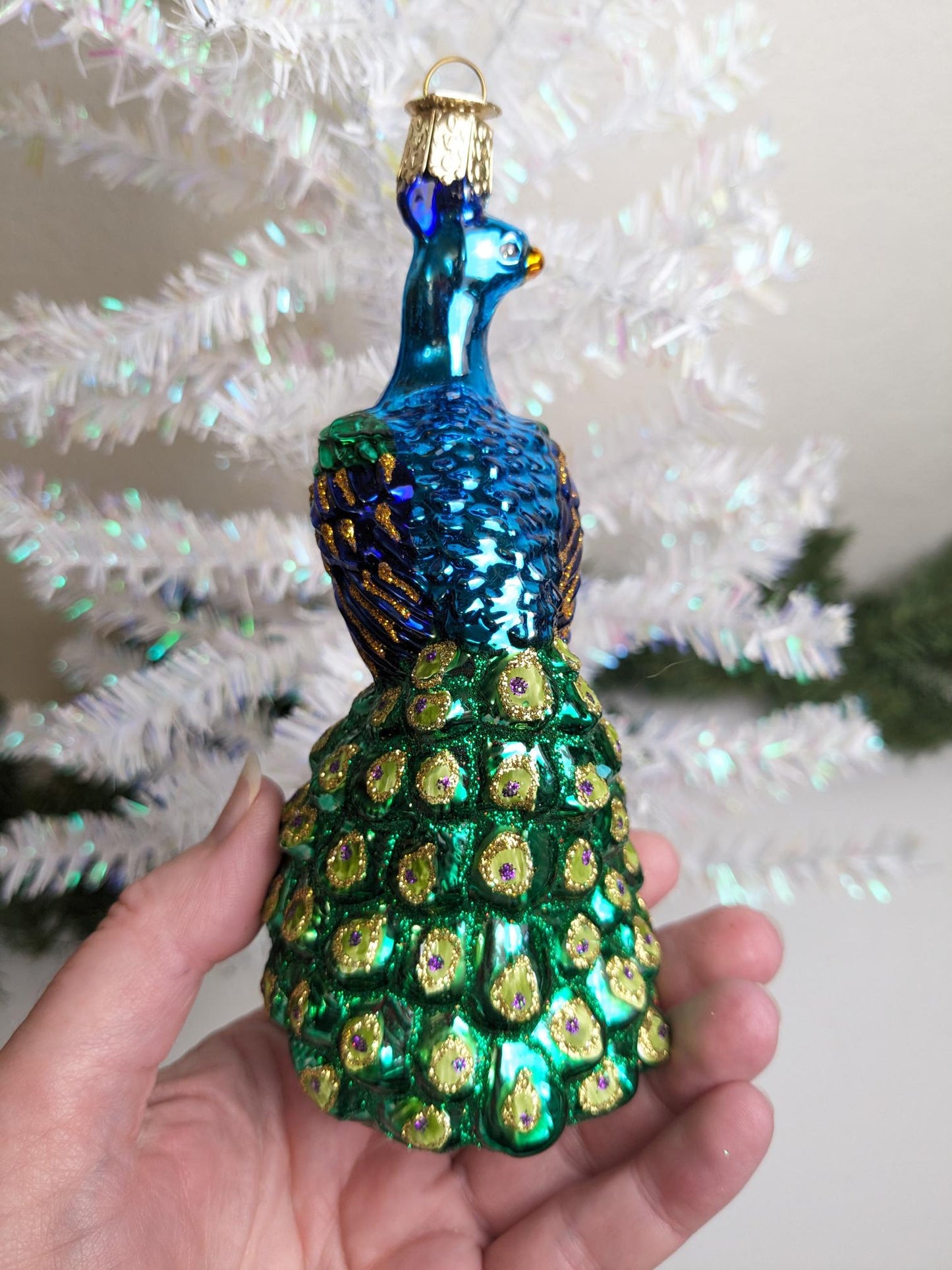 Peacock Retired Old World Christmas Ornament