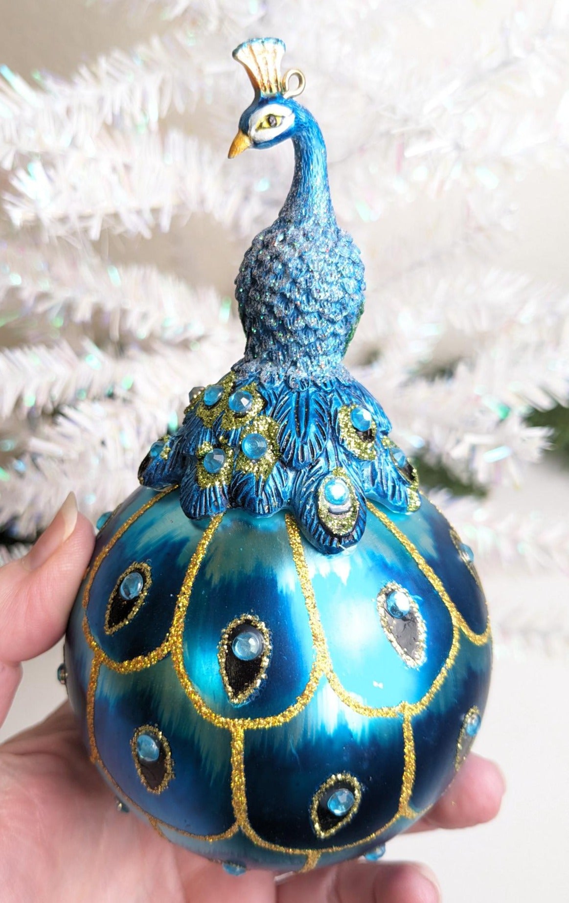 New Peacock Christmas Ornament