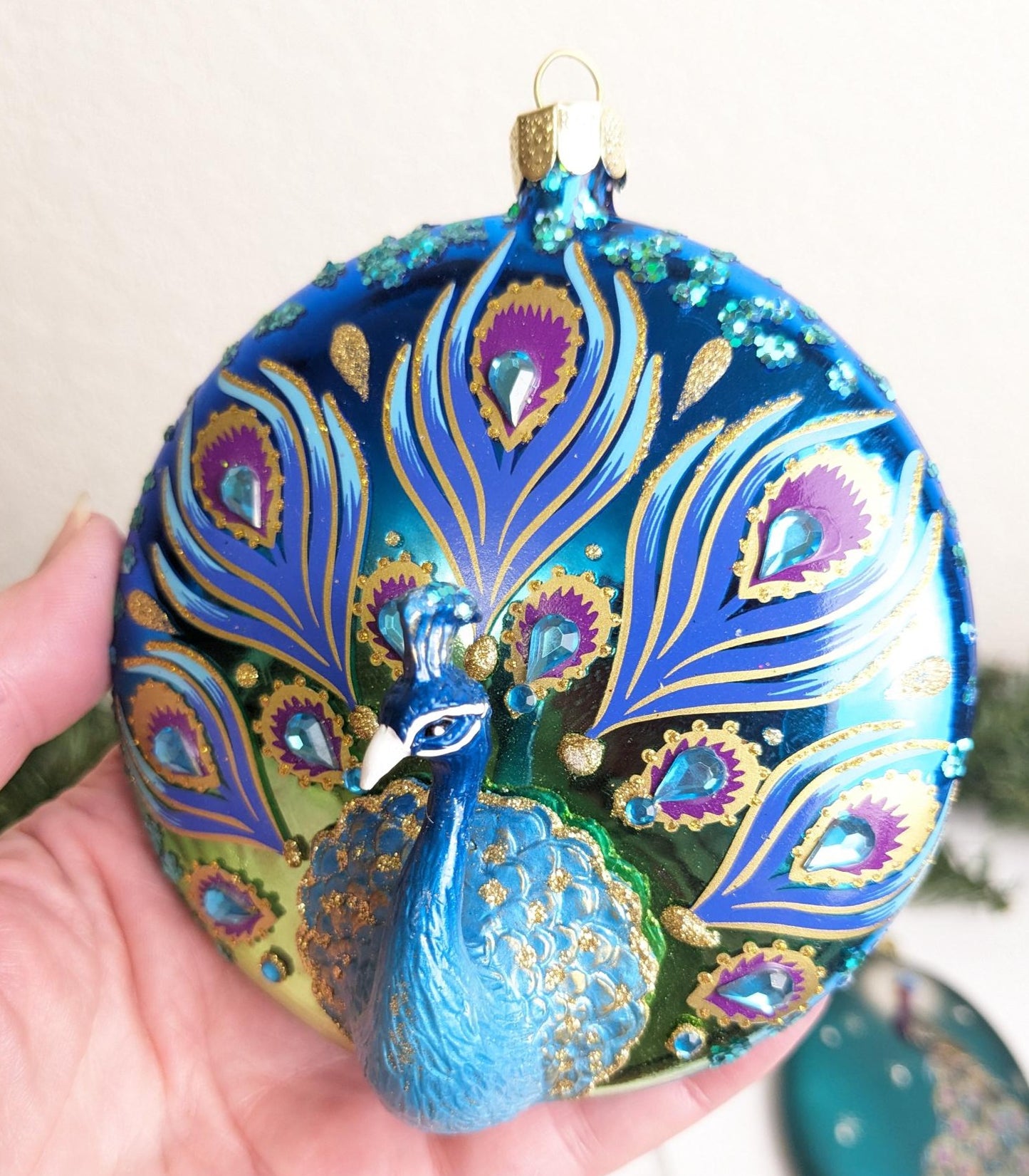 Peacock Christmas Ornament Set
