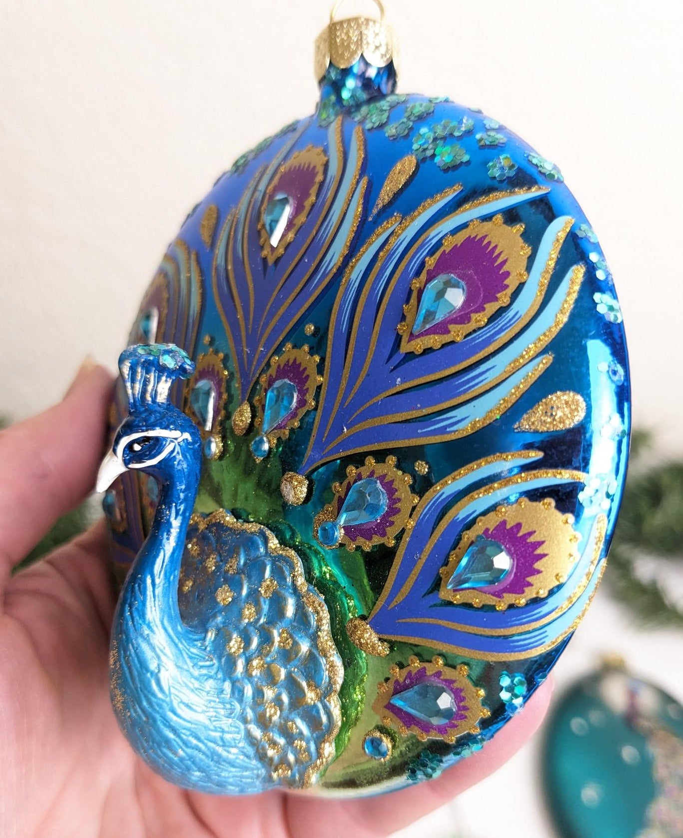 Peacock Christmas Ornament Set