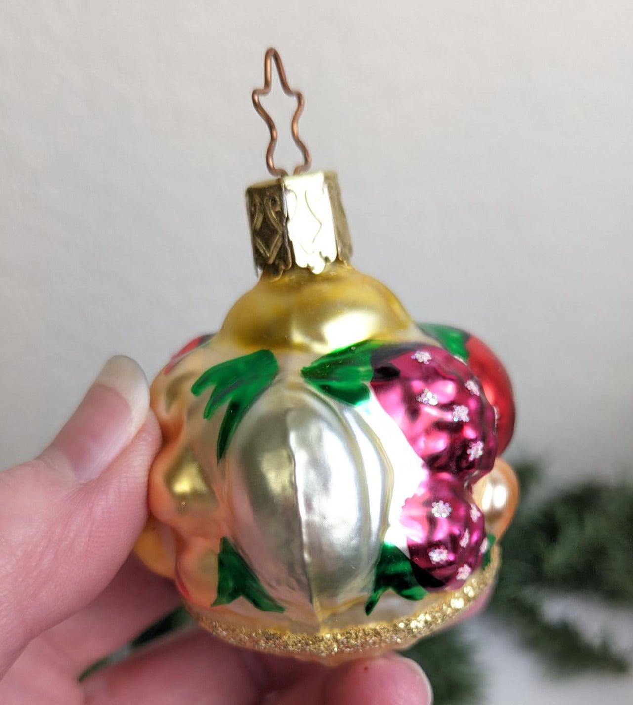 Fruit Basket Inge Glas Retired Old World Christmas Ornament