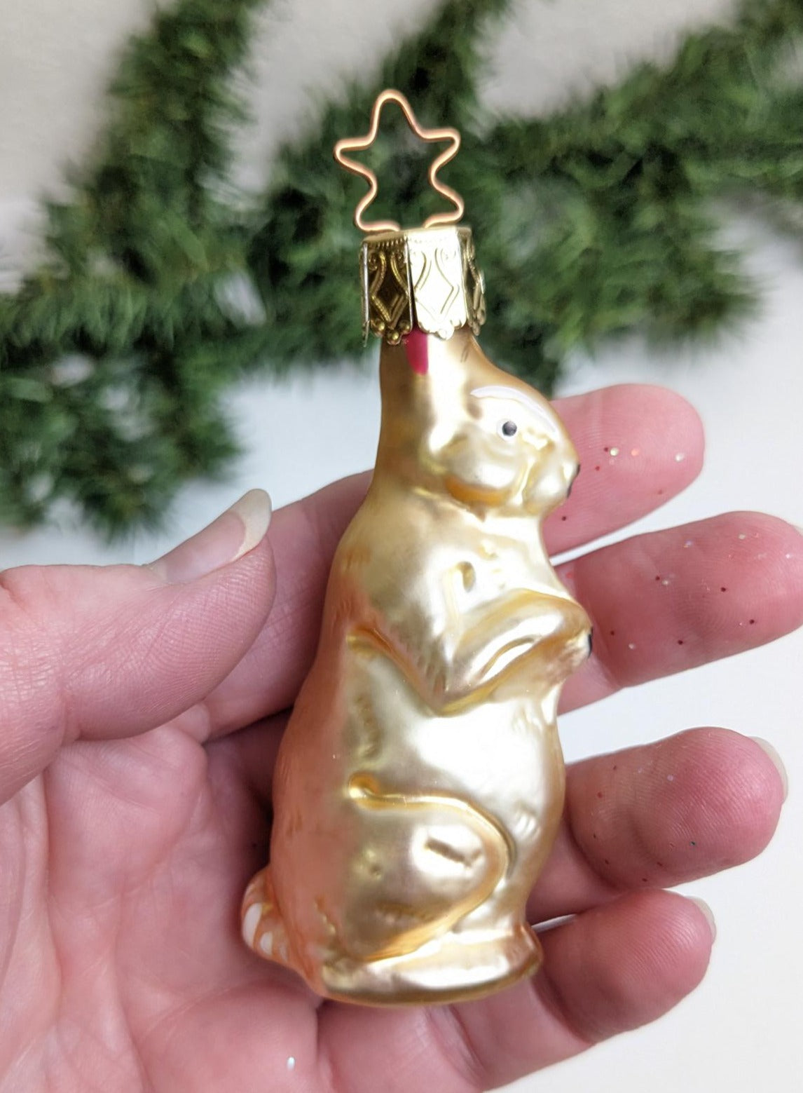 Bunny Rabbit Inge Glas Retired Old World Christmas Ornament