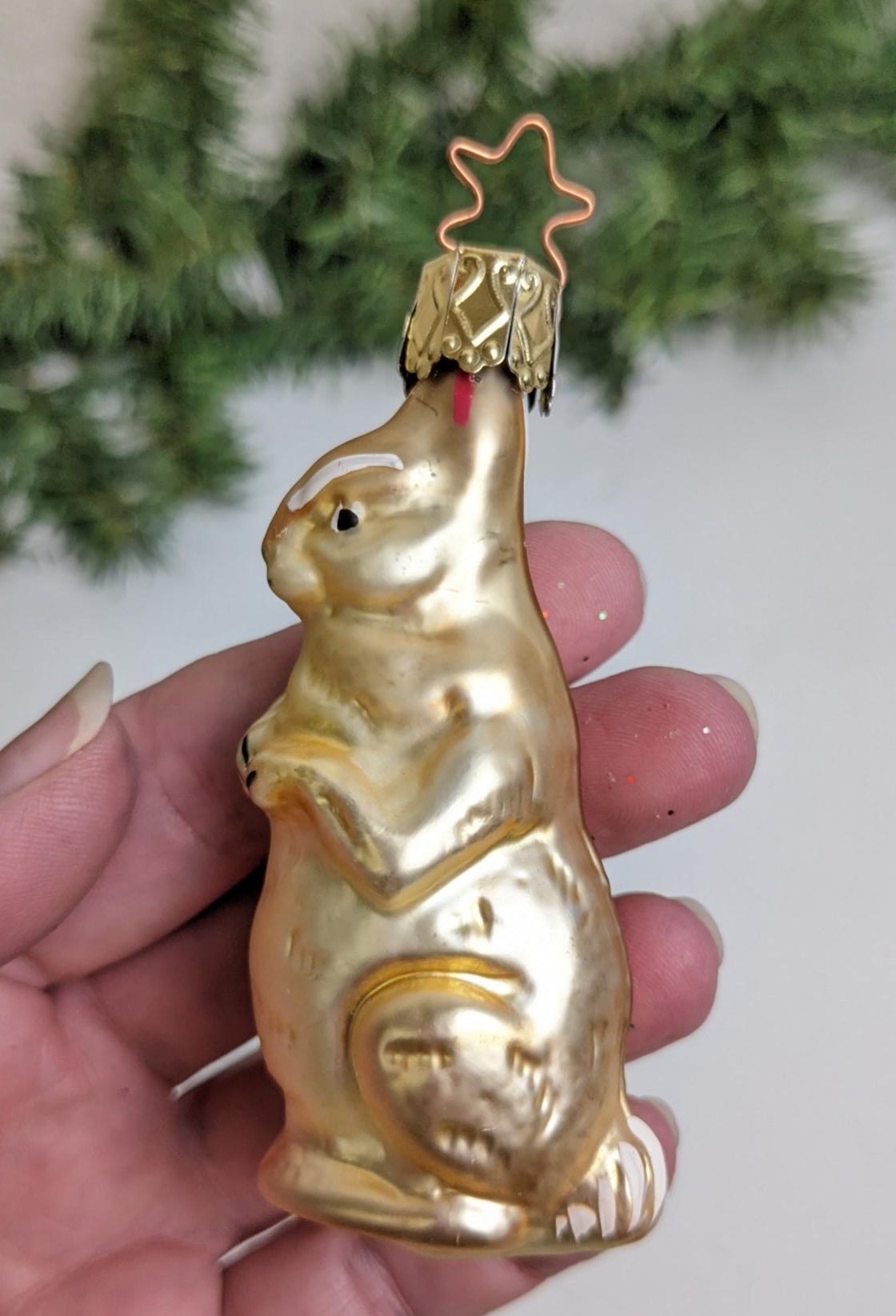 Bunny Rabbit Inge Glas Retired Old World Christmas Ornament