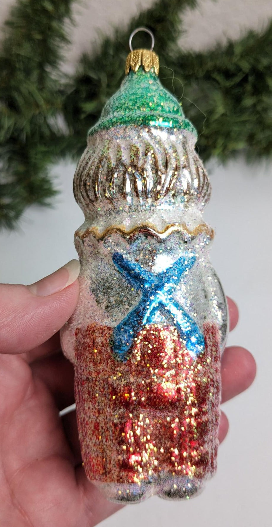 Kurt Adler Glitter Clown Christmas Ornament