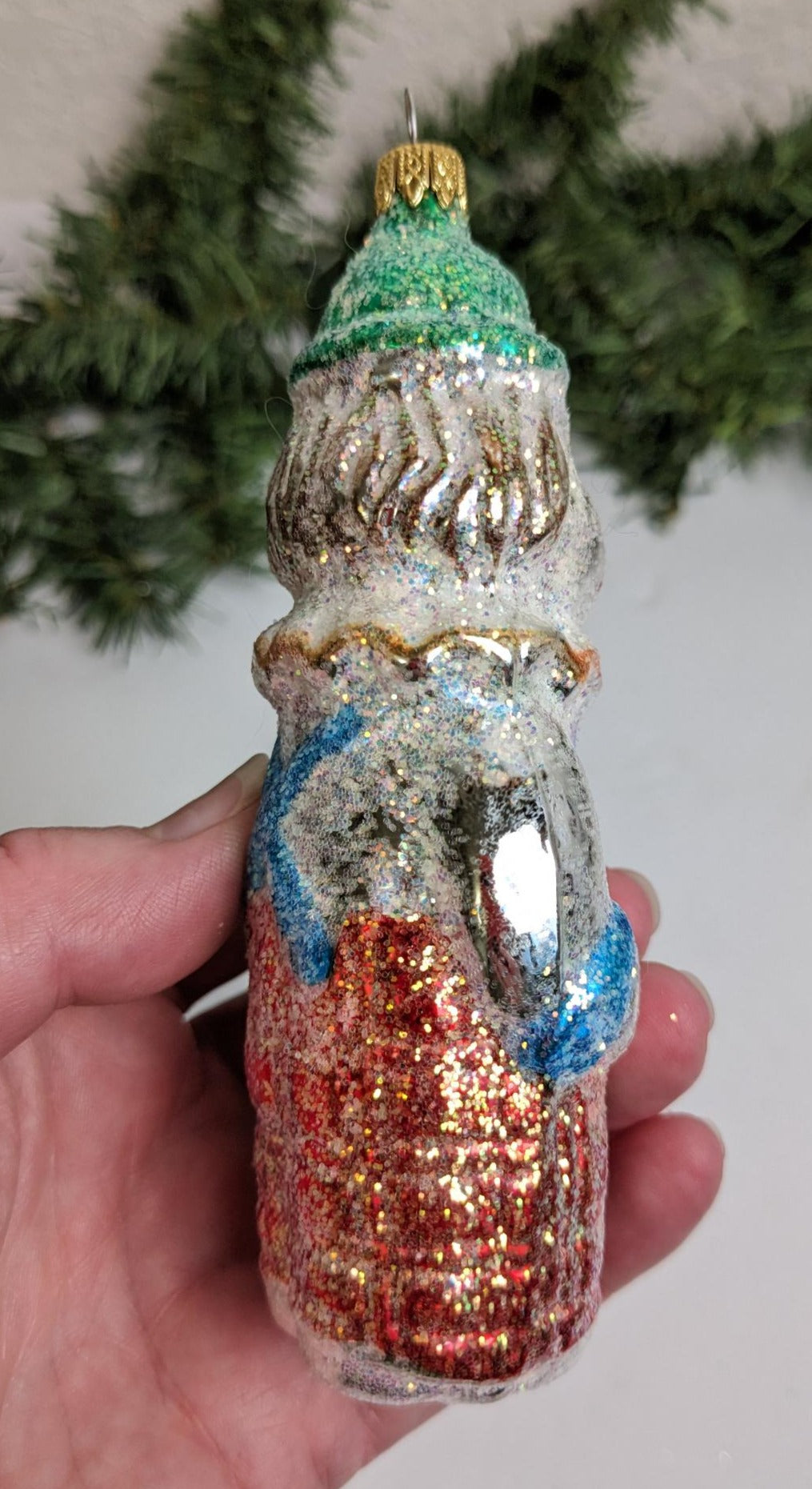 Kurt Adler Glitter Clown Christmas Ornament