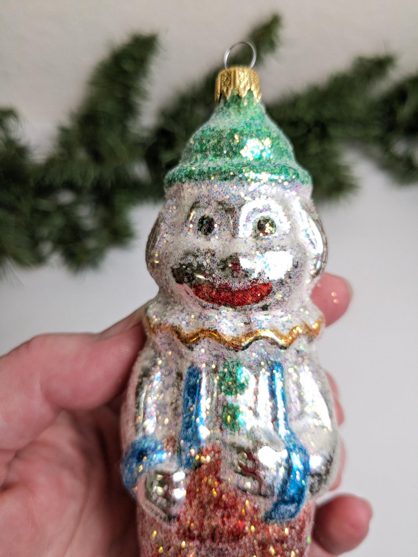 Kurt Adler Glitter Clown Christmas Ornament