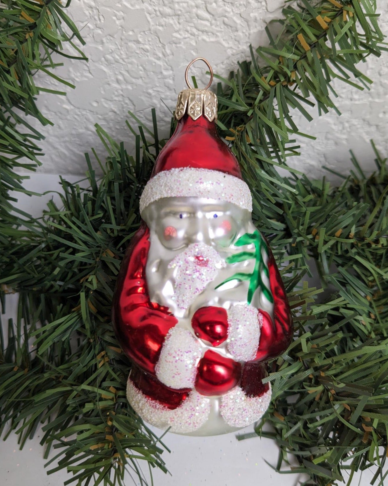 Santa Claus with Tree Tannenbaum Christmas Ornament