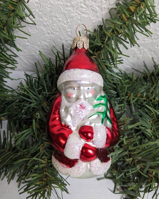 Santa Claus with Tree Tannenbaum Christmas Ornament