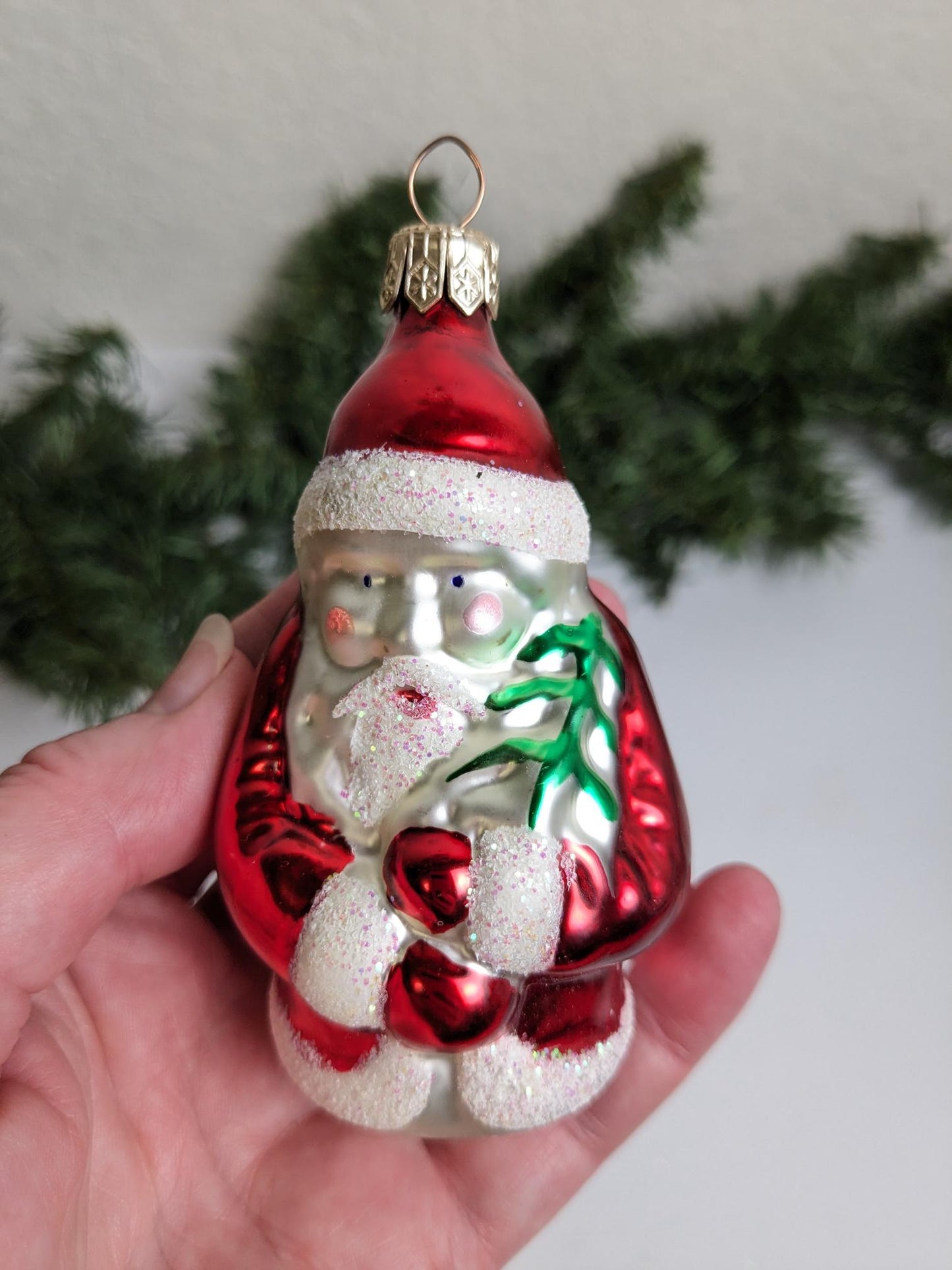 Santa Claus with Tree Tannenbaum Christmas Ornament