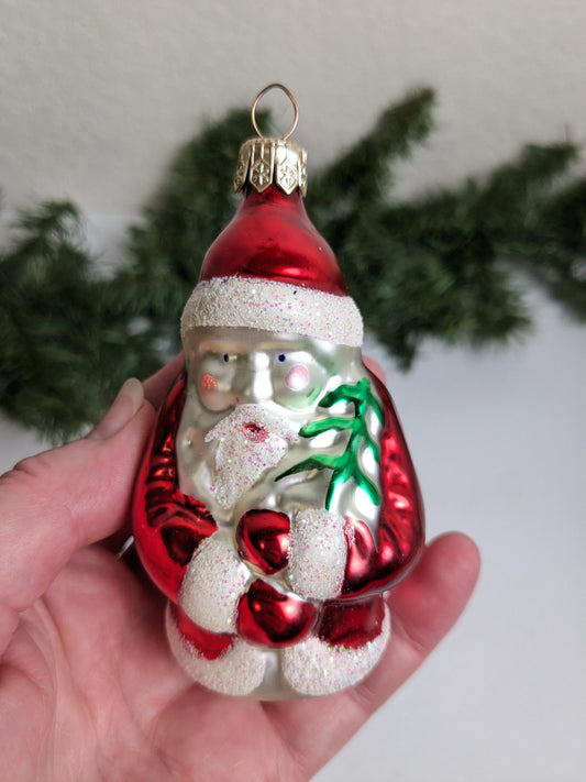 Santa Claus with Tree Tannenbaum Christmas Ornament